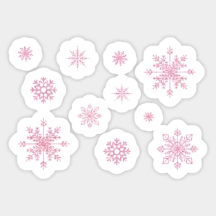 Light Pink Faux Glitter Snowflakes Sticker